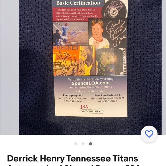 Derrick Henry Autographed and authenticated COA Jersey - Picture 3 of 3